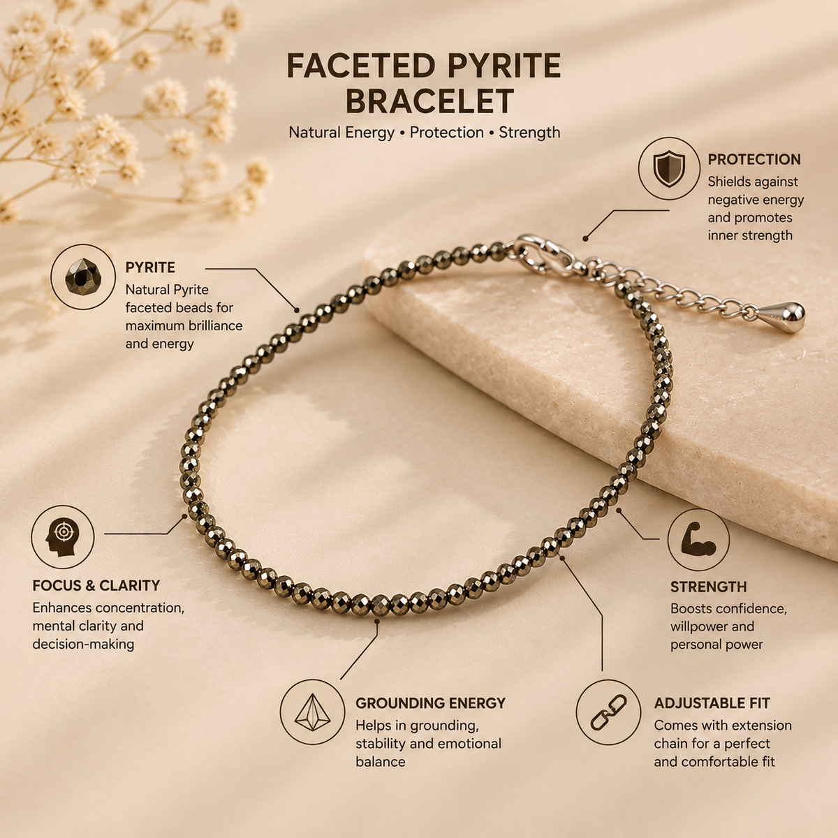 Raw Pyrite Anklet