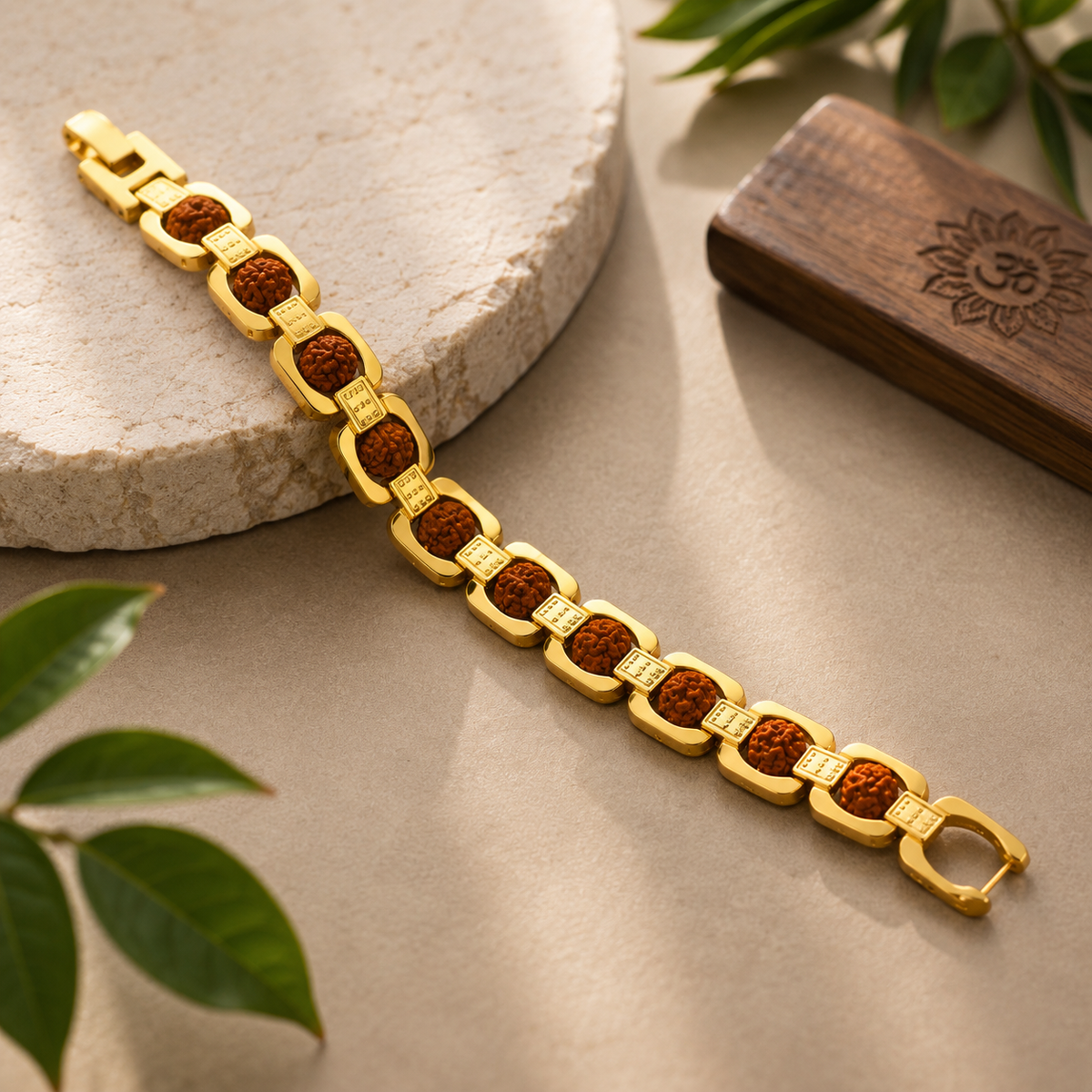 Gold Plated Essential Rudraksha Bracelet
