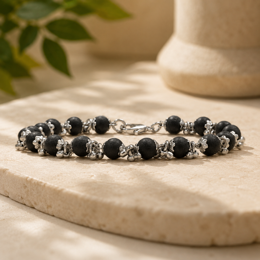 Modern Karungali Men’s Bracelet + Elegant Women’s Karungali Bracelet Couple Combo
