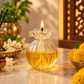 Glass Modak Diya (Pack of 2) | Decorative Glass Oil Lamp | Traditional Puja Diya for Home Mandir, Festivals & Gifting
