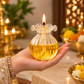 Glass Modak Diya (Pack of 2) | Decorative Glass Oil Lamp | Traditional Puja Diya for Home Mandir, Festivals & Gifting