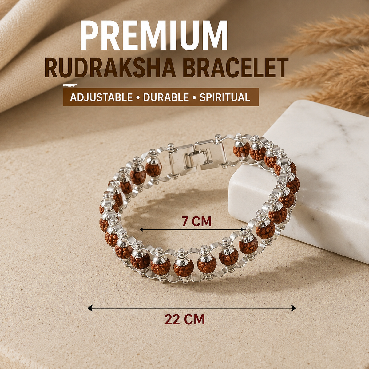 Silver Plated Premium Black Rudraksha Bracelet