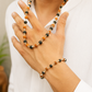 Silver Plated Rudraksha Karungali Mala + Bracelet Combo
