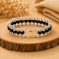 Silver Plated Karungali Modern Bracelet | Natural Karungali Wood Beads