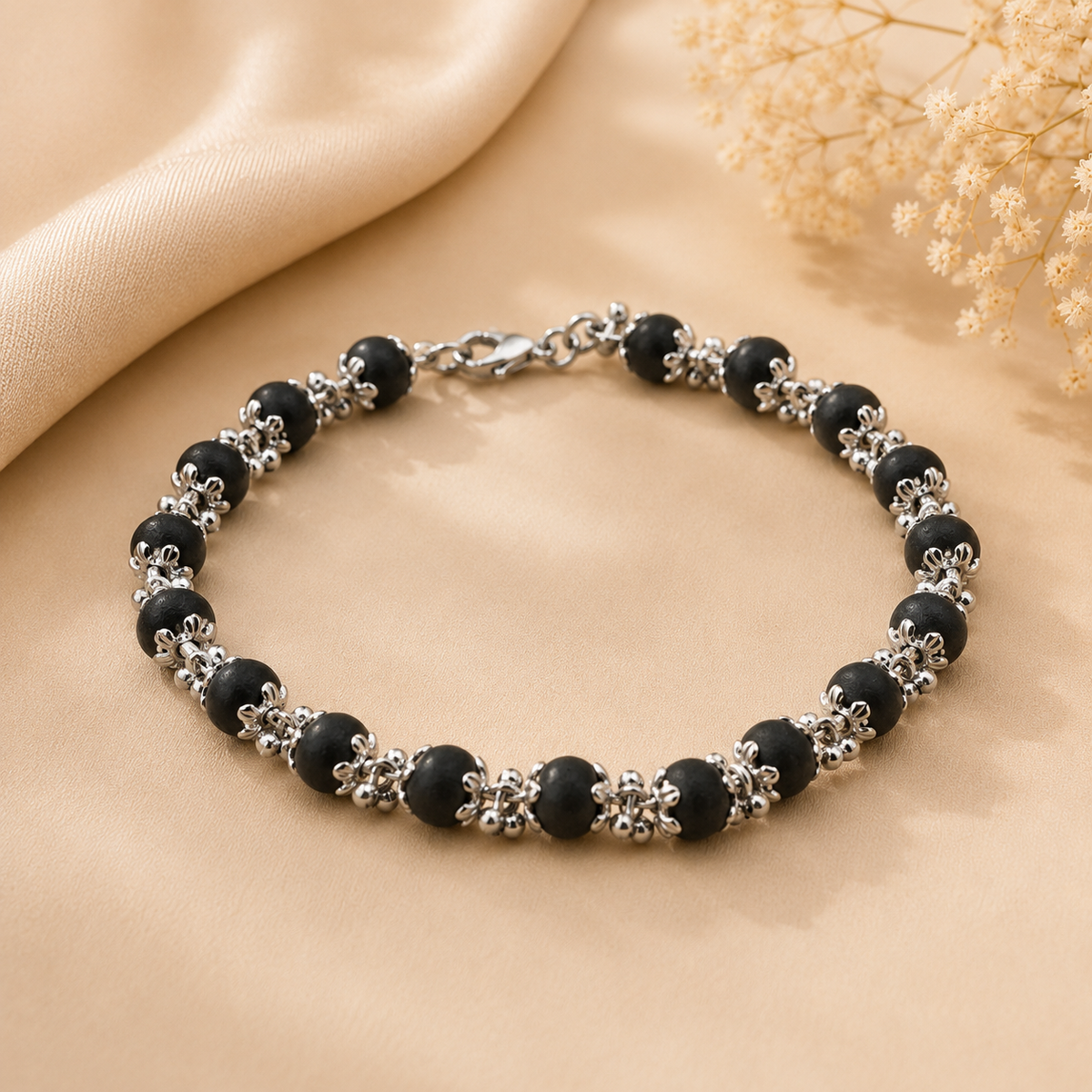 Silver Plated Karungali Bracelet for Women