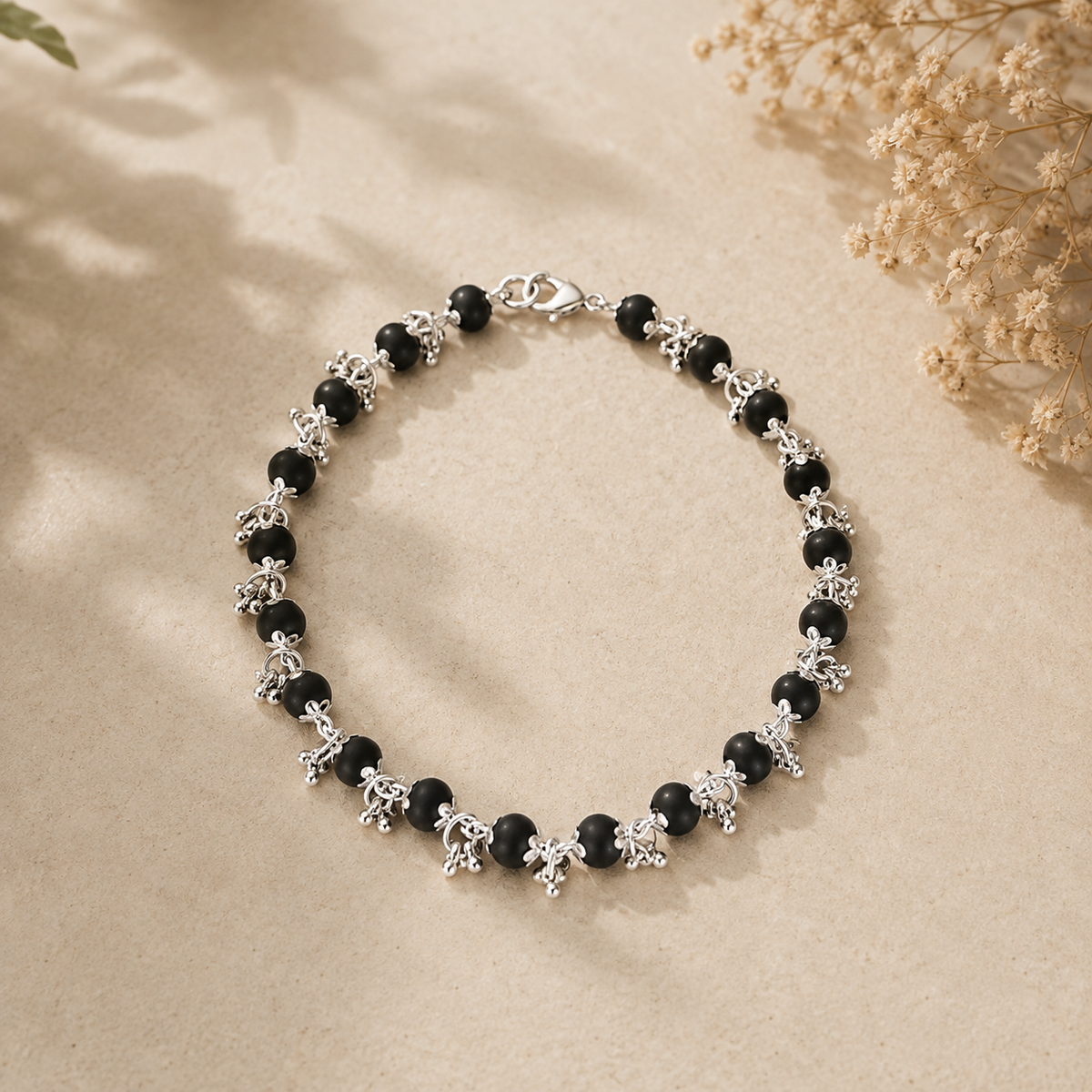 Silver Plated Karungali Bracelet for Women
