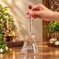 Glass Pooja Bell with Om Design, Decorative Mandir Bell for Home Temple & Daily Puja