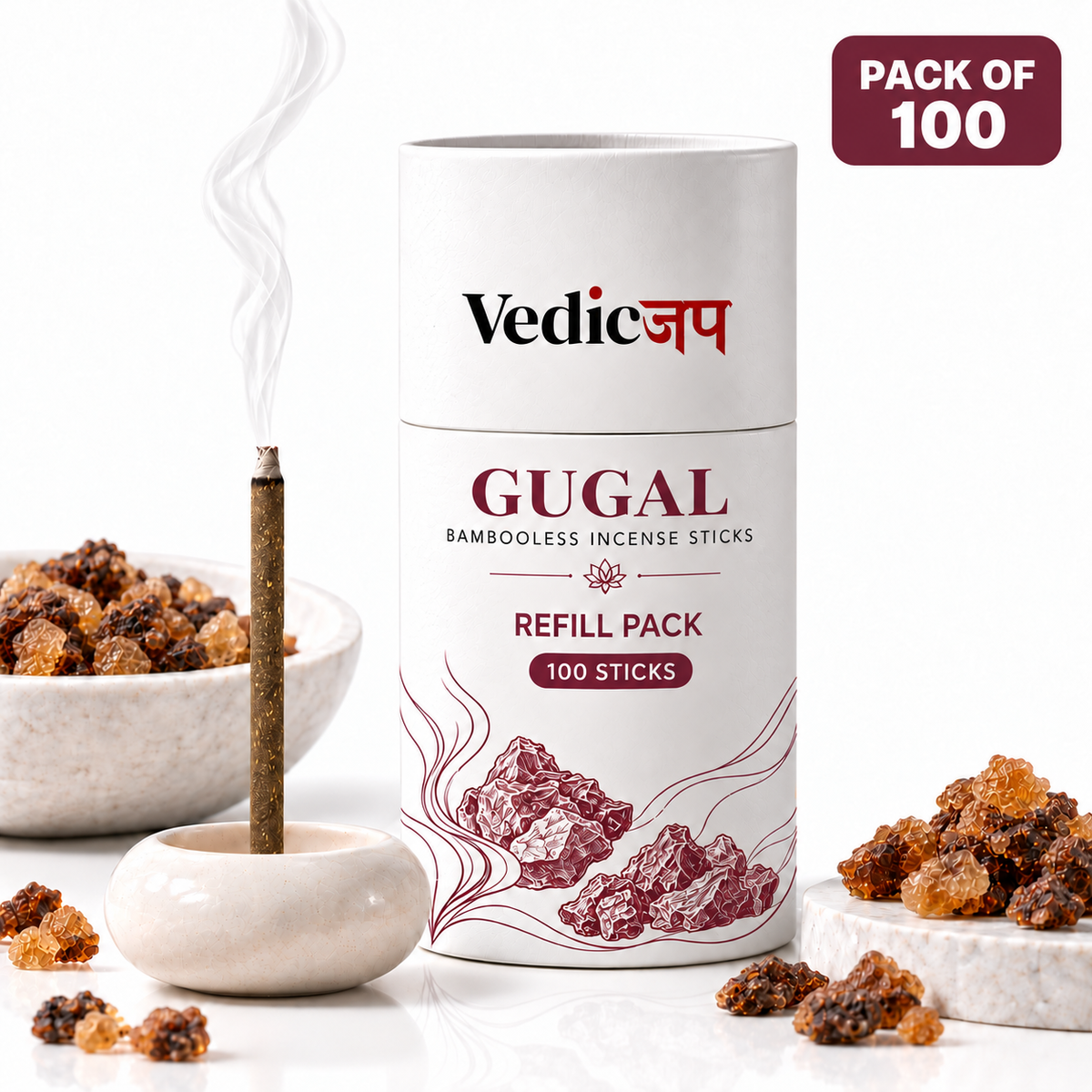 Gugal Cow Dung Dhoop Sticks– Pack of 100