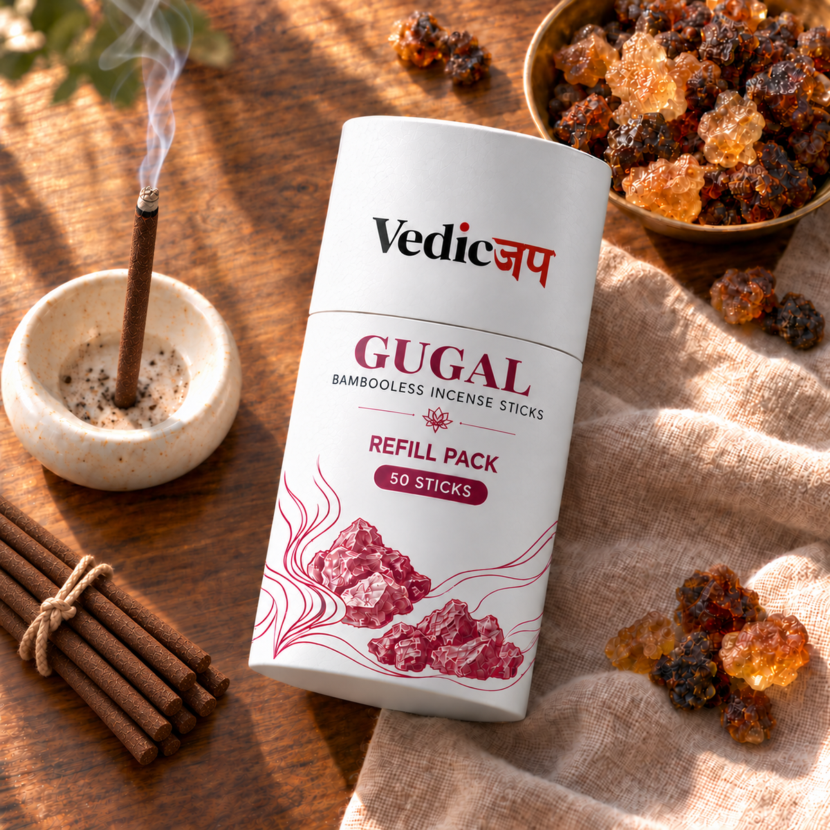 Gugal Cow Dung Dhoop Sticks – Pack of 50