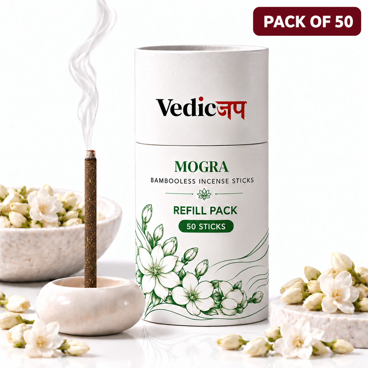 Mogra Cow Dung Dhoop Sticks – Pack of 50