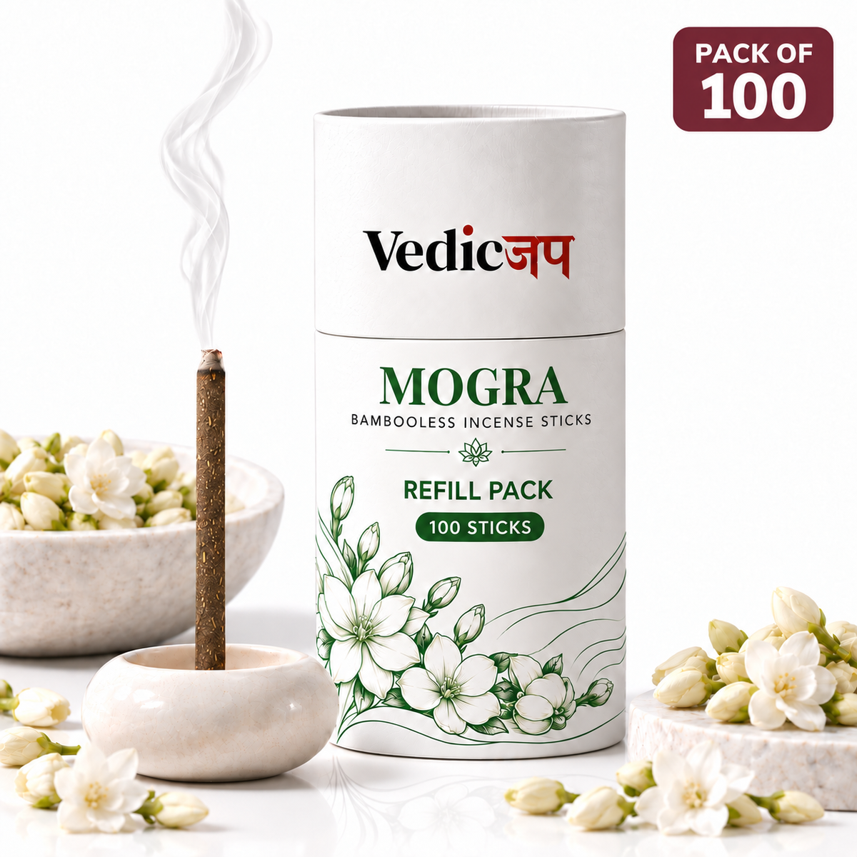 Mogra Cow Dung Dhoop Sticks– Pack of 100